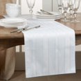 thumbnail image 2 of Fennco Styles Delicate Woven Jacquard Stripe Tablecloth - White Table Cover for Home, Dining Room DÃ©cor, Banquets, Family Gathering, Wedding and Special Occasion, 2 of 9