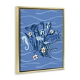 thumbnail image 4 of Stupell Industries Blue Undersea Critters Nautical & Beach Painting Gold Floater Framed Canvas Art Print Wall Art, 17 x 21, 4 of 10