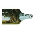 thumbnail image 2 of Nature Cutting Board, Majestic Oak Tree on Grass Estonia Northern Europe Rural in Summer Landscape, Tempered Glass Cutting and Serving Board, Wine Bottle Shape, Cocoa Fern Green, by Ambesonne, 2 of 5