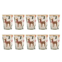 Christmas Deer Decorative Cups, 10 pcs Cups Tree Holiday Paper Plates Party Supplies Disposable Dinnerware for Christmas Holiday Celebration