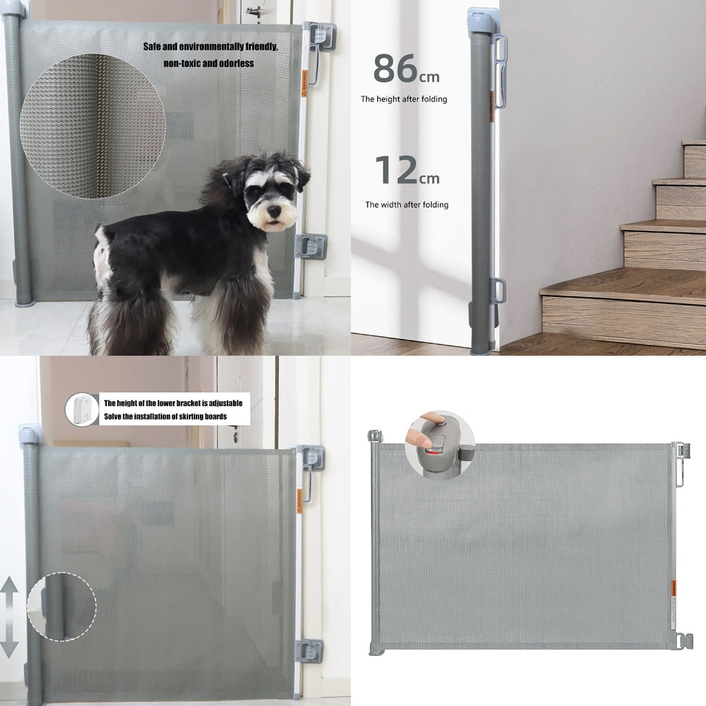 Expandable Pet Barrier Gate Adjustable Width 35 6cm To 145 6cm Needed Dog Gate For Home Doorways