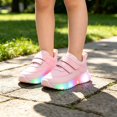 thumbnail image 5 of QTSHPN Girls Sneakers Kids Light up Padded Casual Sport Shoes Comfortable Everyday Play Footwear Big Kids Sneaker, 5 of 5