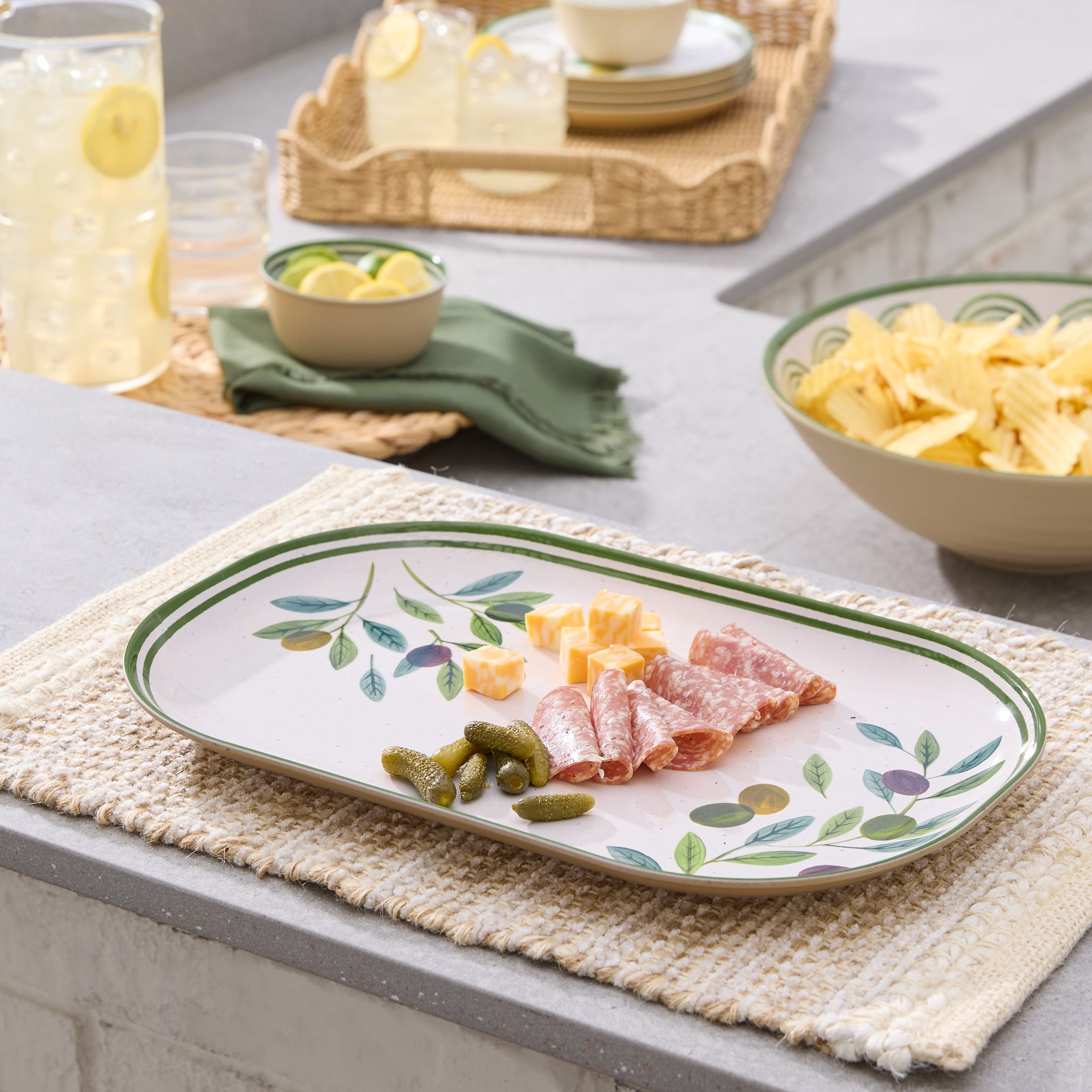 Better Homes & Gardens Bamboo Melamine Tray Olive Finish