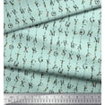 thumbnail image 2 of Soimoi Green Cotton Poplin Fabric Floral Alphabet Text Decor Fabric Printed Yard 42 Inch Wide, 2 of 3
