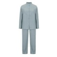 thumbnail image 3 of ameIAEA 2 Piece Outfits for Women Cotton Linen Button Down Shirts Wide Leg Pants Casual Set, 3 of 6