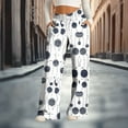 thumbnail image 2 of Fewfanhot Womens Pants Flare Leggings Cute Floral Print Stretchy Wide Leg Loose Casual Pocket Pants, 2 of 6