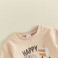 thumbnail image 4 of Cjfdfy Newborn Baby Boy Girls Birthday Romper Happy First Birthday As My Daddy Mommy Long Sleeve Romper Infant Cute My First Birthday Fall Winter Outfit 0-18M, 4 of 9