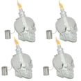 thumbnail image 1 of Sunnydaze Grinning Skull Glass Tabletop Torches - Clear - 4-Pack, 1 of 9