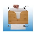 thumbnail image 3 of Dispensador de toallas de papel de bambú natural, soporte para toallas de papel plegable de madera maciza que ahorra espacio para servilletas plegables en C, Z y trípticos, fácil de rellenar, montaje, 3 of 5