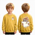 thumbnail image 2 of sdbrld Baby Boys Halloween Tops Long Sleeve Ghost Graphic Shirts for Children Yellow Sizes 1-2 Years, 2 of 9
