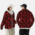 thumbnail image 6 of Balery Red Skulls Men's Women's UPF 50+ Sun Protection Lightweight Hoodie Performance Long Sleeve Shirt for Fishing Running-Small, 6 of 9