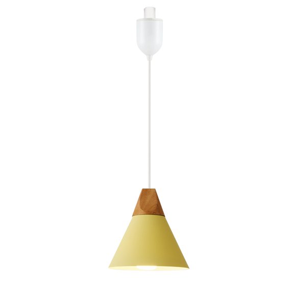 Kiven J-Type Track Lighting Light fixture, Yellow Modern Metal Juno Track Pendant Light with Built-in Cable Wrapper, Adjustable Length for Bedroom Kitchen Home Lighting, 1-Light