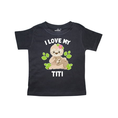

Inktastic Cute Sloth I Love My Titi with Green Leaves Gift Toddler Boy or Toddler Girl T-Shirt