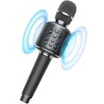 thumbnail image 1 of Micrófono de karaoke MetFut inalámbrico Bluetooth con altavoz gris, 1 of 8