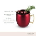 thumbnail image 2 of Twine Moscow Mule Mug for Cocktail Drinks, Dinner Party, Home Bar, 16oz Red, 2 of 6