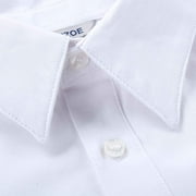 Bienzoe Big Boy's School Uniform Long Sleeve Button Down Cotton Shirt White 16