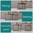 thumbnail image 3 of Peispie 27.6" Round Nesting Coffee Table Set of 2, Modern Stacking End Tables with Sturdy Metal Frame, Faux Marble & Industrial Wood Accent Side Tables for Living Room Bedroom, Dark Brown Black, 3 of 8