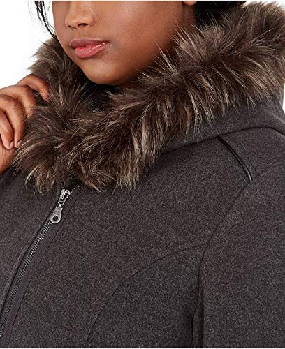 Maralyn & Me Jacket Hooded Fur Trim Trench Coat Womens Grey Sz XL - image 2 of 3