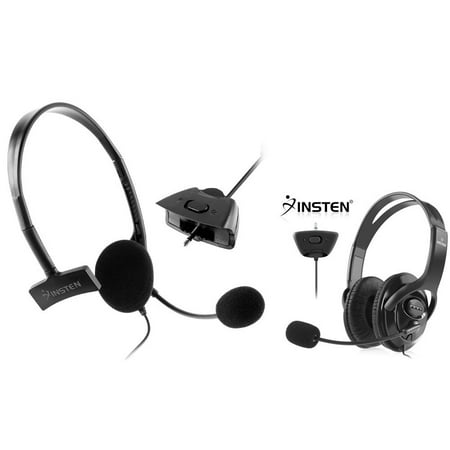 Xbox 360 Headset with Mic Xbox 360 Headphone by Insten 2-pack Live Gaming Headset Earphone with Microphone MIC for Microsoft Xbox 360 (Big + Small) - Black