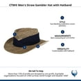 thumbnail image 5 of CTM Unisex Straw Gambler Hat with Hatband, 5 of 5