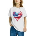 thumbnail image 4 of GERsome Unisex Kids American Flag Short Sleeve T-Shirts Boys Girls 4th of July Patriotic Crew Neck Pullover Tops, 3-4 Years, 4 of 6