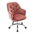 thumbnail image 2 of Veryke Modern Office Chairs, Swivel Chairs at Home with Velvet Padded Seat Lumbar Support and Wheels, Ergonomic Computer Desk Chair for Office Bedroom, Bean pink, 2 of 6