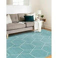 thumbnail image 7 of Unique Loom Trellis Frieze Collection Area Rug - Geometric (8' x 10' Rectangle Light Blue/Ivory), 7 of 7