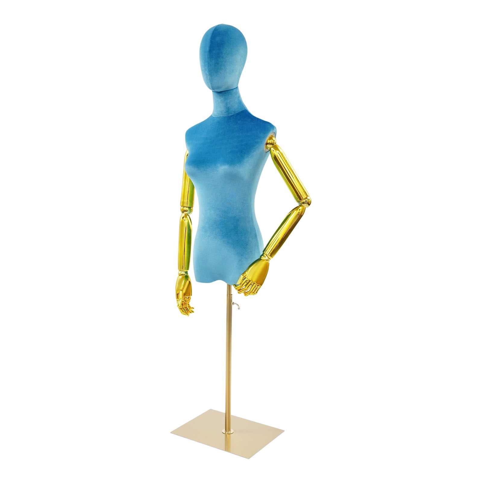 Dress Form Female Mannequin with Adjustable Arms and Square Base