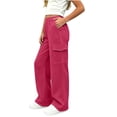 thumbnail image 4 of Plebaso Girls Boys Baggy Sweatpants Elastic Waist Joggers Wide Leg Open Bottom Athletic Cargo Pants for Kids, 4 of 7