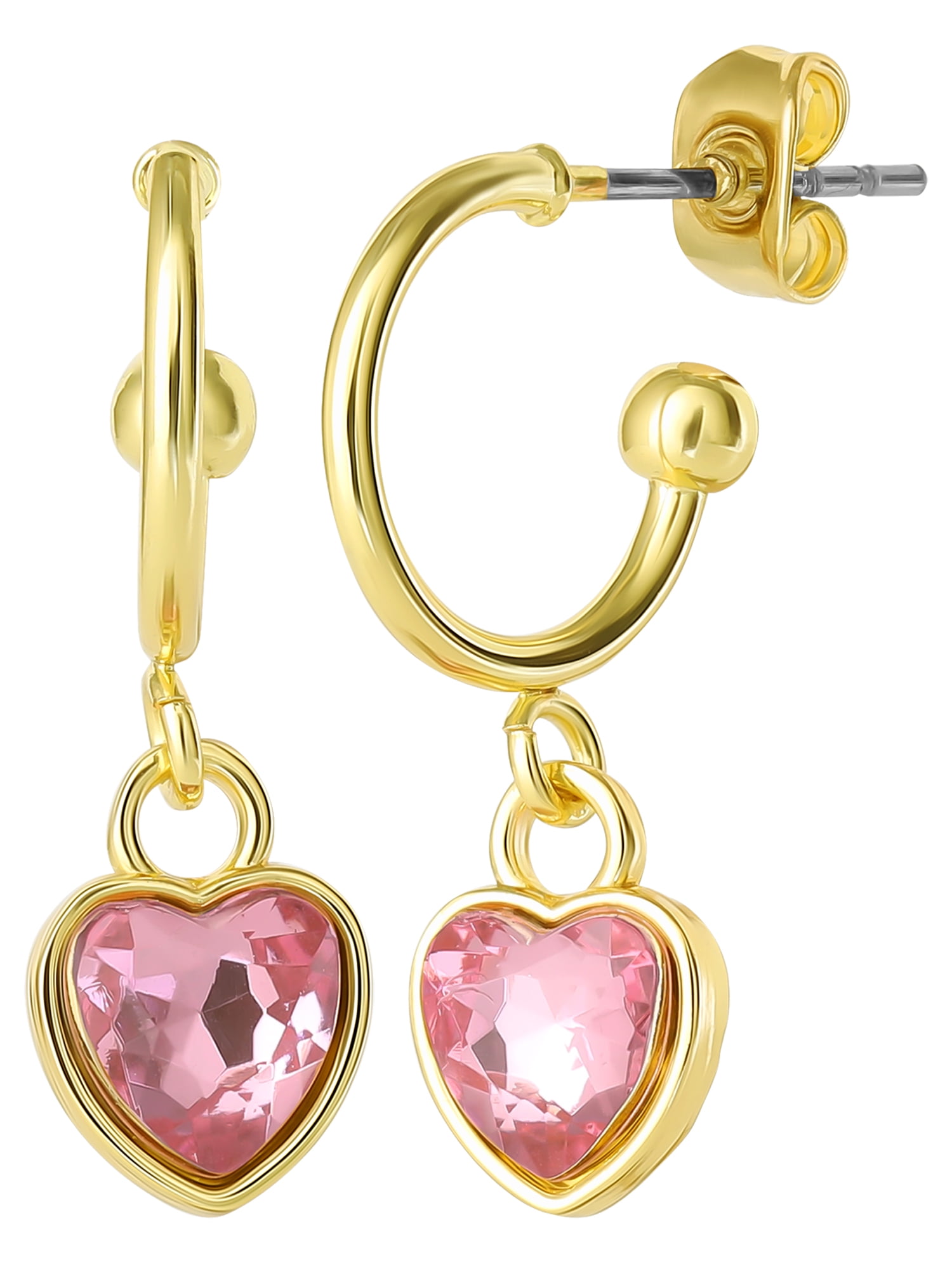 Celebrity Pink Women’s Heart Hoop Earring Set, Two Pairs