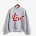 thumbnail image 5 of Baqcunre Crewneck Sweatshirts Printing Sweatshirt Top Long Sleeved Sweatshirt Casual Blouse Temperament Pullover Top(Grey S-XXL),Womens Sweatshirt Womens Tops Valentine'S Day Shirts For Women, 5 of 6