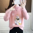 thumbnail image 4 of Suéter navideño de alta calidad para mujer, nuevo, otoño e invierno, bordado, de lujo, imitación de visón, terciopelo, cuello alto, pulóver, top, 2021, 4 of 4