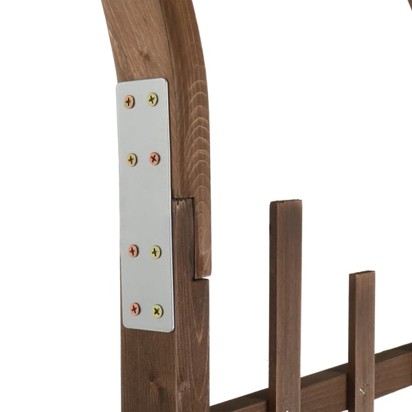 Alvantor Dark Brown Wooden Garden Arbor, 85.4 in H Fir Wood
