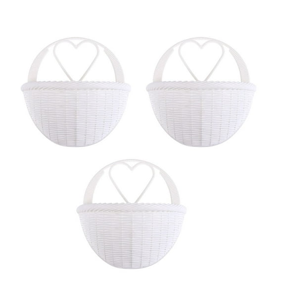 3 Pcs Basket for Hanging Flowers Outdoor Wall Plant Holder Weaving