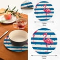 thumbnail image 3 of SKYSONIC Summer Vintage Flamingo Pot Holders Trivets, 2 Pcs Heat Resistant Trivets,Blue White Stripes Cotton Thread Weave Mats for Hot Pads Pans Pot Bowl Teapot for Kitchen Decor, 3 of 7