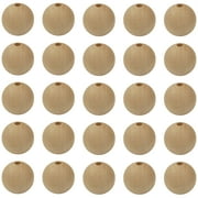 5 Pack 1 Inch (25mm) Unfinished Natural Wood Balls with Hole, Wooden Beads for Art Crafting and DIY Craft Projects