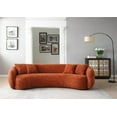 thumbnail image 5 of Comfy 5-Seater Boucle Curved Sofa | Modern Half Moon Design | Orange, 5 of 9