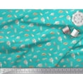 thumbnail image 3 of Soimoi Green Cotton Poplin Fabric Bird & Feather Printed Fabric 1 Yard 56 Inch Wide, 3 of 3