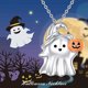 thumbnail image 5 of Collar fantasma de Halloween, collar de calabaza de plata de ley 925, lindos regalos de joyería fantasma para mujeres, 5 of 5