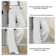 thumbnail image 3 of Pantalones anchos de pierna para mujer, bolsillos laterales, cintura elástica, ajuste holgado, cómodos pantalones casuales, 3 of 4