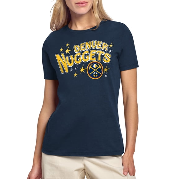 Women's Starter Navy Denver Nuggets Fireworks T-Shirt