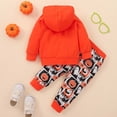 thumbnail image 4 of Zylarhe Kids Halloween Printed Sweatshirt Set Cozy Autumn Party Outfit for Boys Girls Yellow 2-3 Years, 4 of 9