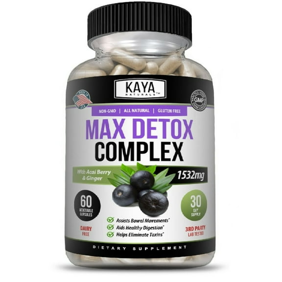 Max Detox - Colon Cleanse, Detox Toxins, Energy Boost, Weight Loss Capsules