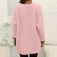 thumbnail image 4 of Women's Fleece Sweaters Causal Crewneck Sweatshirts Trendy Soft Fuzzy Sweater Long Sleeve Pullover Tops with Pockets (XL, Pink), 4 of 5