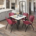 thumbnail image 6 of Regency Kahlo 42 in. Square Breakroom Table- Maple Top, Black Base & 4 M Stack Chairs- Burgundy, 6 of 6