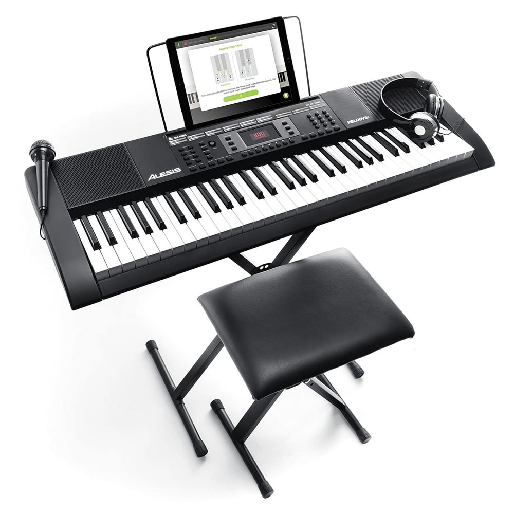 Alesis Melody 61 MKII 61 Key Portable Keyboard with Built In Speakers, Headphones, Microphone