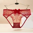 thumbnail image 3 of Gibobby Pantaleta de encaje para mujer Encaje de mujer Sexy Encaje transpirable Ahueca hacia fuera y las nalgas Bragas breves puras(C,Talla única), 3 of 4
