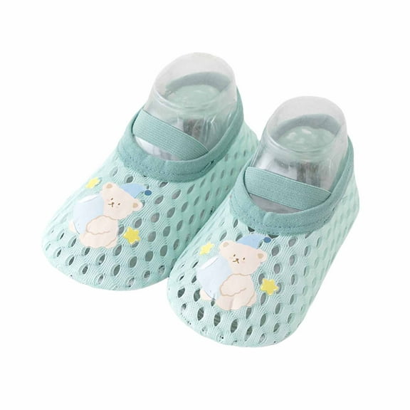 WUXIAN Girls Baby Socks Non Skid Anti Mesh Socks Toddler Girls Boys Socks With Cartoon Animal Pattern For First Walking Socks,Light Green,2-4 Y