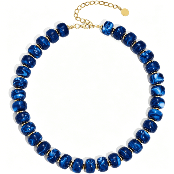 DESIGNICE Colorful Beaded Necklace for Women Unique Resin Beads Choker Necklaces Boho Statement Chunky Necklace Summer Vacation Jewelry