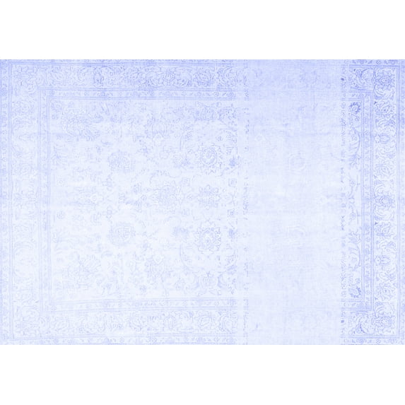 Ahgly Company Machine Washable Indoor Rectangle Persian Blue Traditional Area Rugs, 2' x 5'